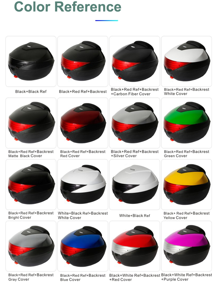 Motorcycle Trunk Motorcycle Tail Box Universal Motorcycle Top Case with Backrest 6