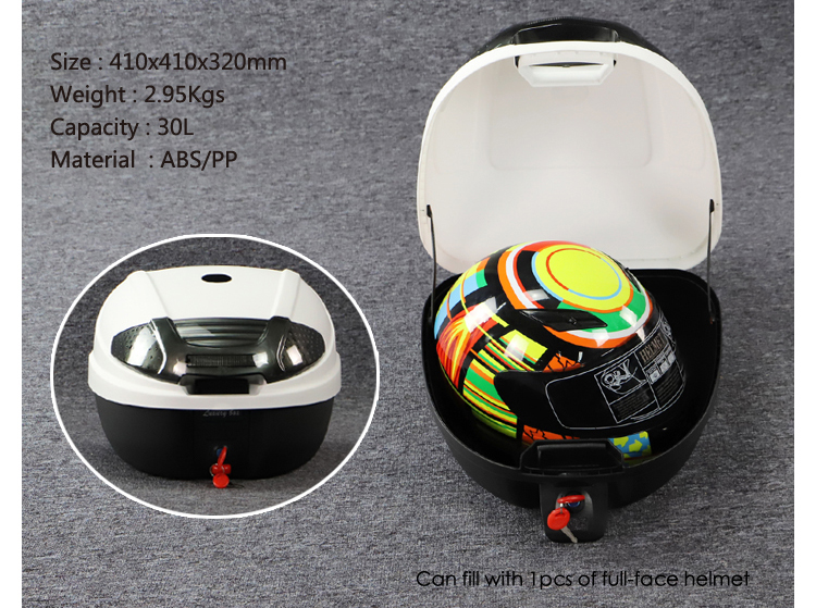 Motorcycle Tail Top Box 30L Motorcycle Trunk Motorcycle Top Case for Honda Suzuki Kawasaki Yamaha 2