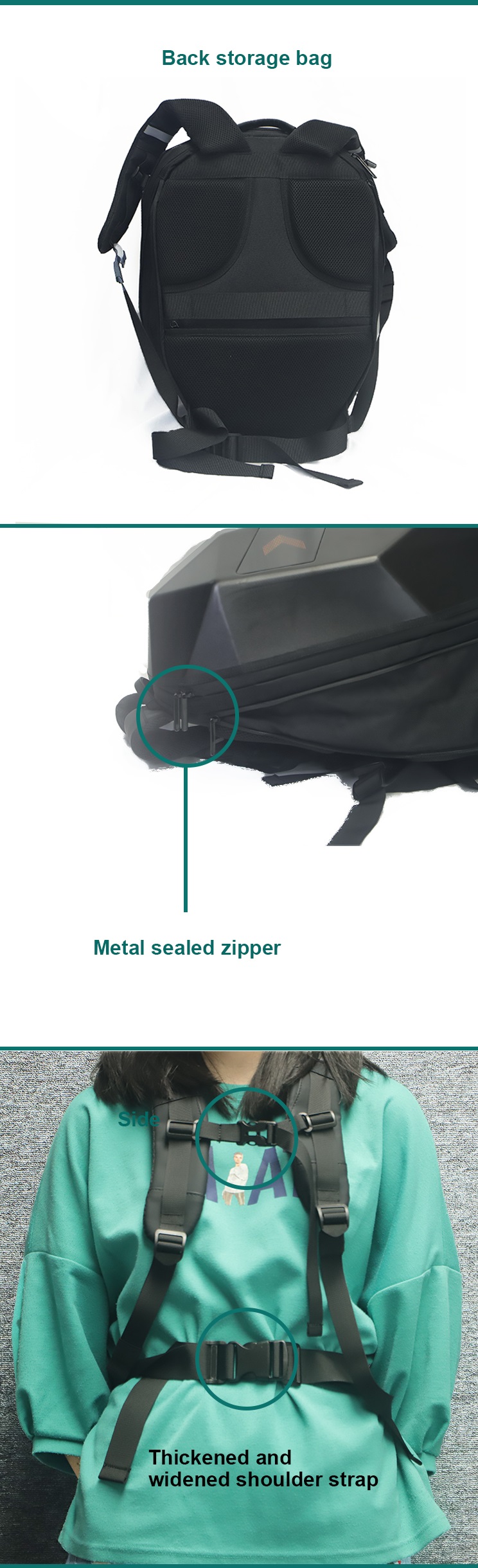 BORSKE LED iron Man Storage Backpack Riding Motorcycle Helmet Backpack Motorbike Bag 2