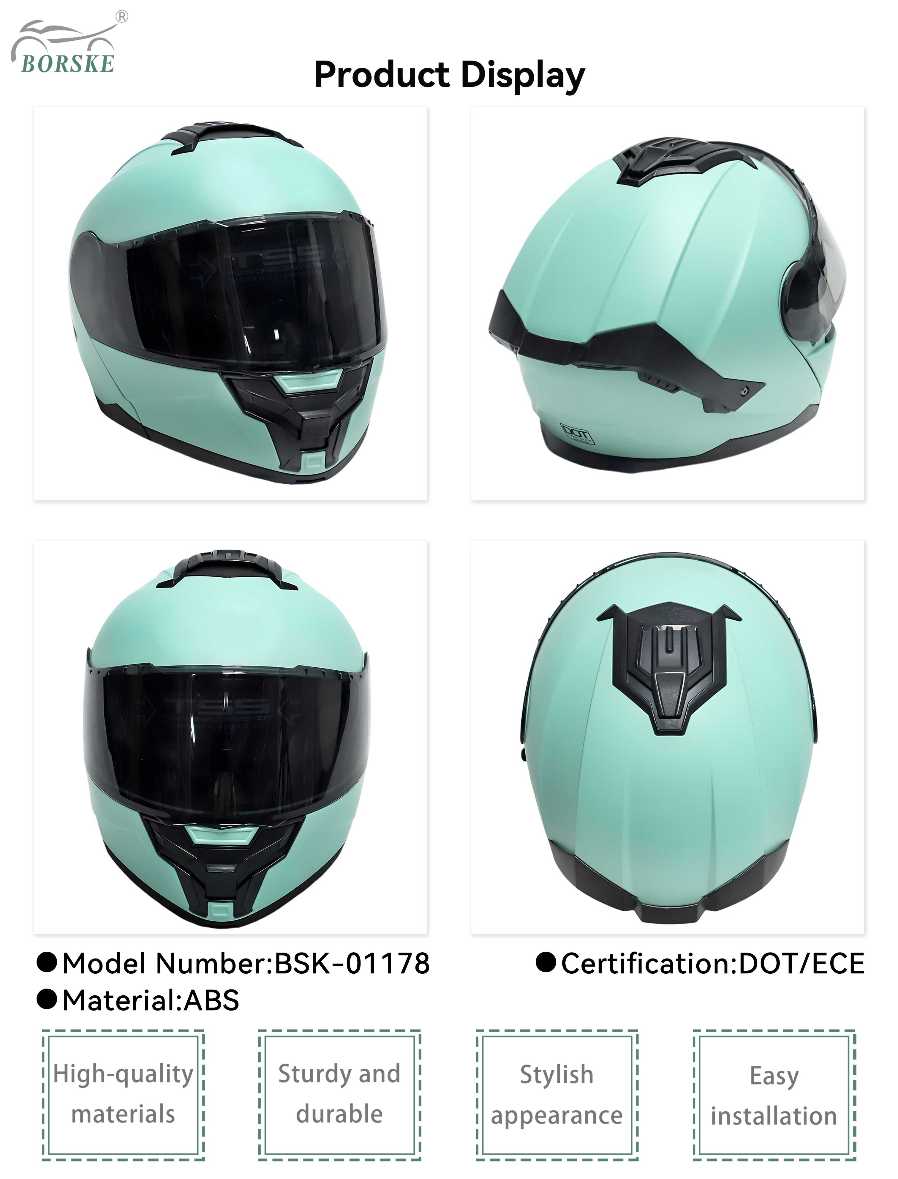 Borske motorcycle Parts Manufacturer Wholesale Motorcycle Uncover Helmet 1