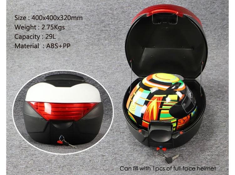 Motorcycle Trunk Motorcycle Tail Box Universal Motorcycle Top Case with Backrest 2
